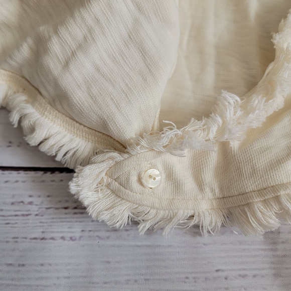 Spartina 449 Clara Convertible Cardigan Fringe Cream Wrap Women's Medium - Picture 4 of 10